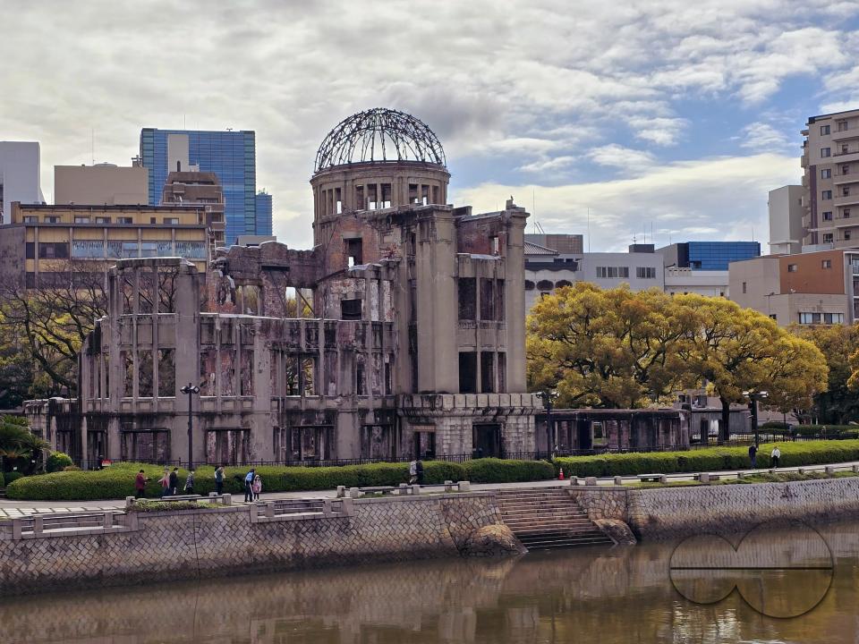 The Hiroshima Peace Memorial, originally the Hiroshima Prefectural Industrial Promotion Hall, and now commonly called the Genbaku Dome, Atomic Bomb Dome or A-Bomb Dome, is part of the Peace Memorial Park in Hiroshima, and was designated a UNESCO World He