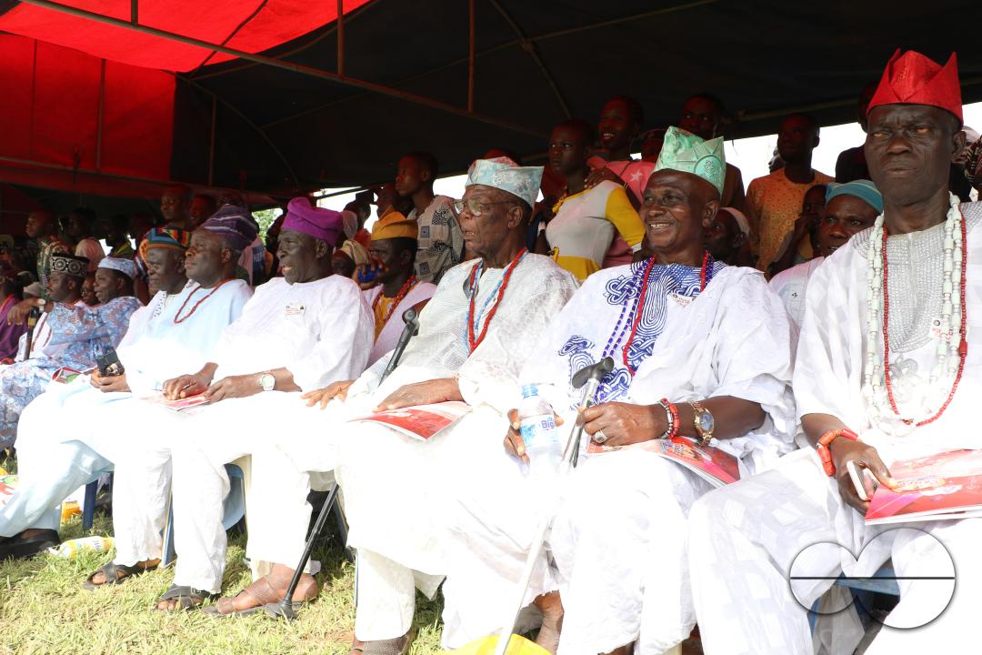 Traditional chiefs at the World Sango Festival which is an annual festival held among the Yoruba people in honor of Sango, a thunder and fire deity who was a warrior and the third king of the Oyo Empire after succeeding Ajaka his elder brother