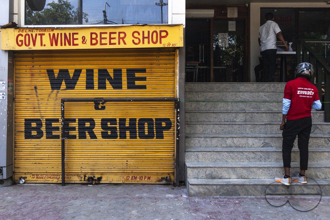 Liquor shop opening after lockdown