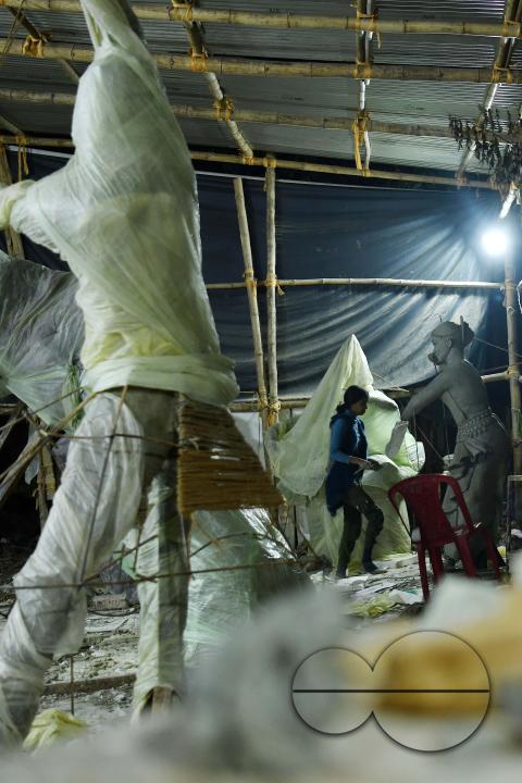 Sculptures at a Sculpture Workshop (for Varanasi) organised by Ministry of Railway (Govt of India) and the Ministry of Culture (Govt of India) in Nazrul Kala Kshetra at Agartala