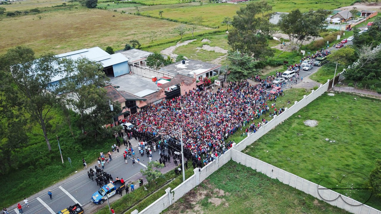 Migrant Caravan from Honduras from Above