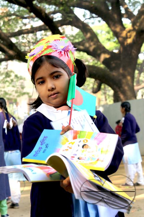 A Bangladeshi child starting her education