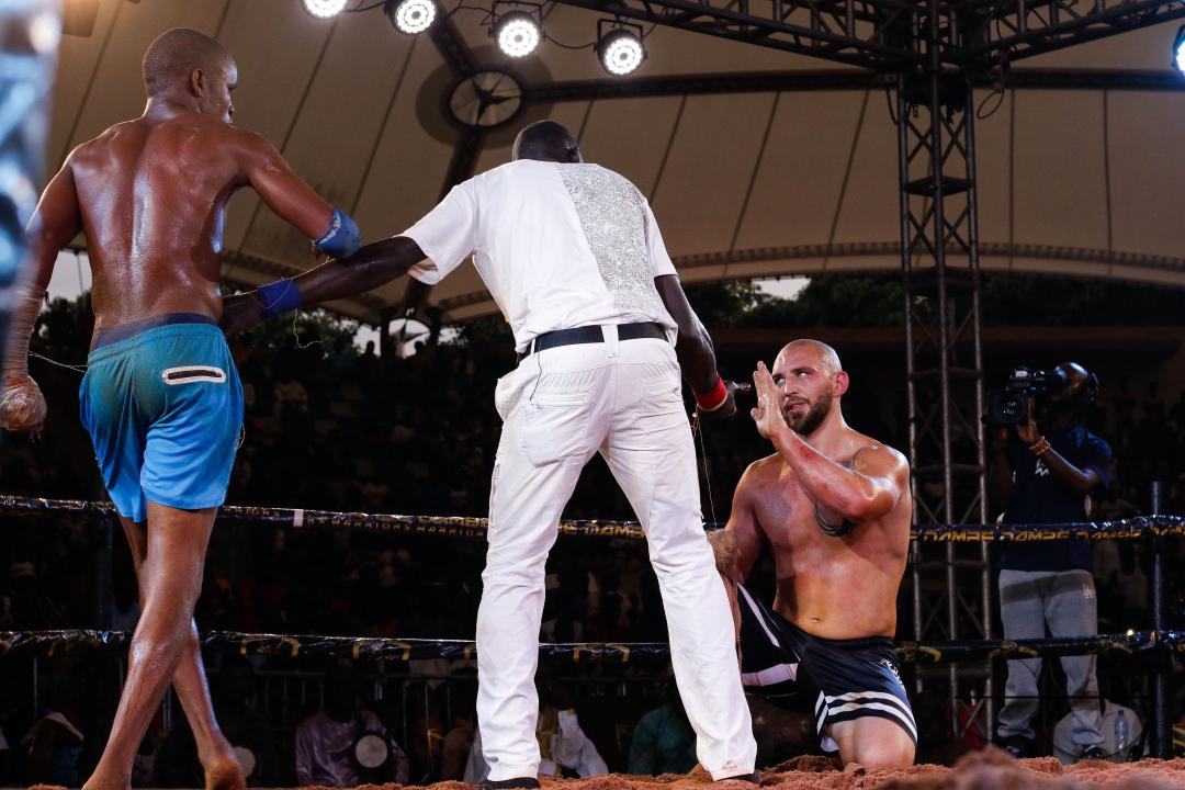 Dambe boxers fight during the Dambe Warriors Supper fight 3 Tournament in Abuja, Nigeria.