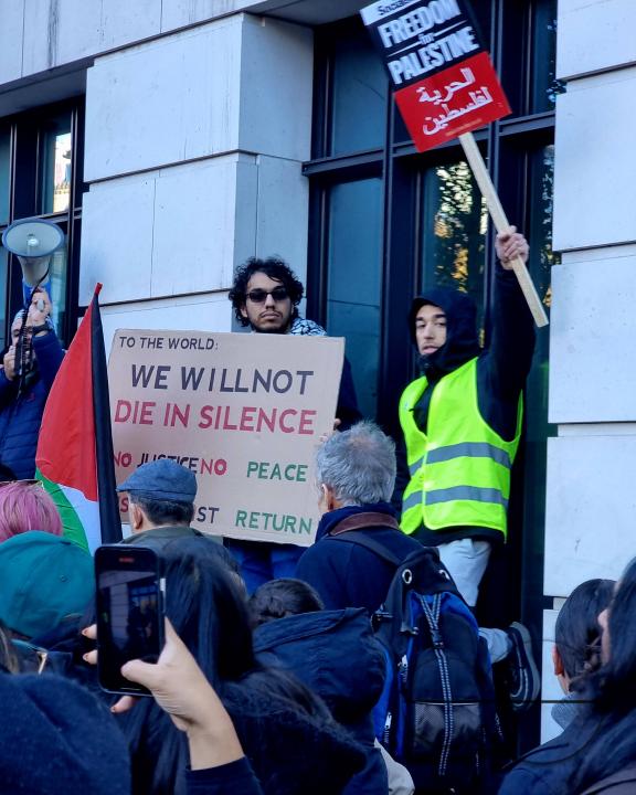 Over 300,000 Pro-Palestinians marched from Hyde Park to the USA embassy in London, on the afternoon of 11th November 2023, protesting against the war and urging an immediateÂ ceasefire
