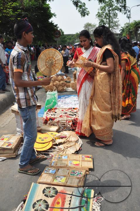 Street vendors during the New year celebrations