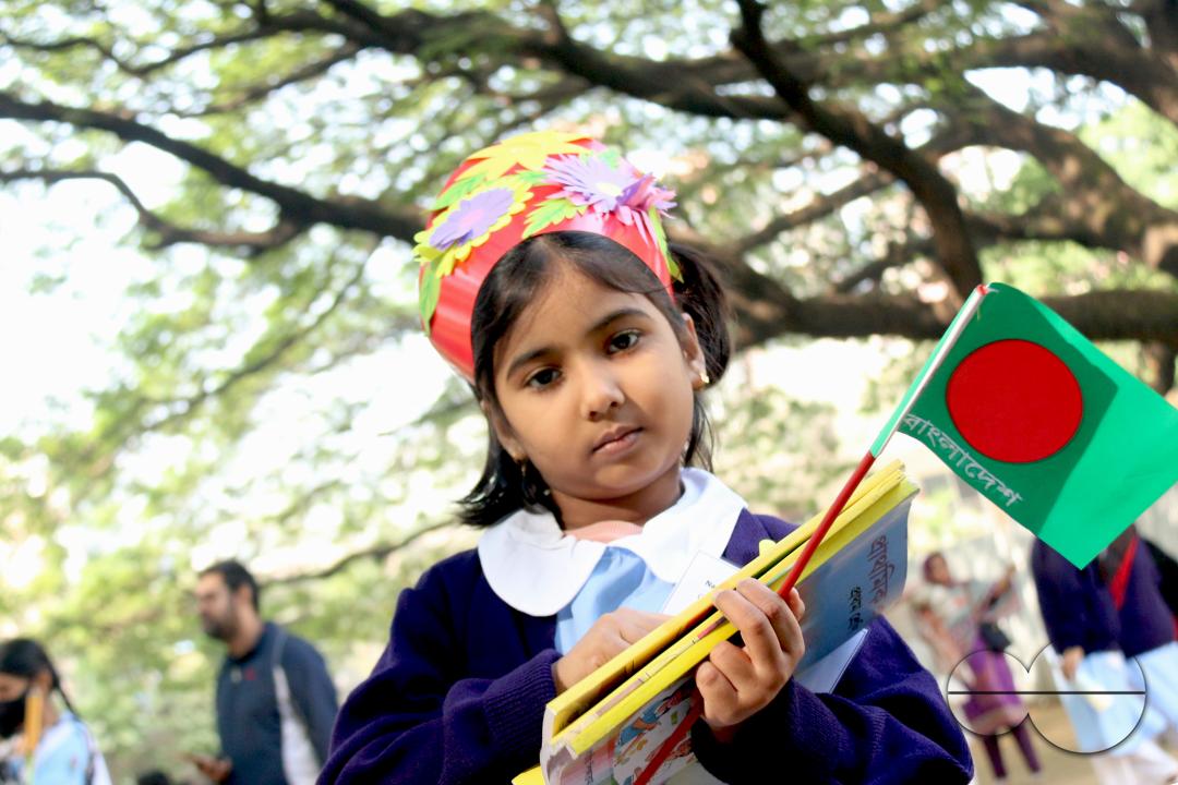 A Bangladeshi child starting her education