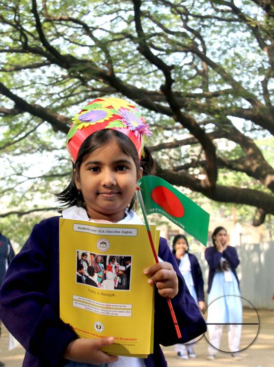 A Bangladeshi child starting her education