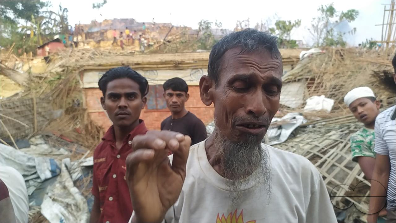 Portrait of a man in dismay at the Balukhali refugee camp
