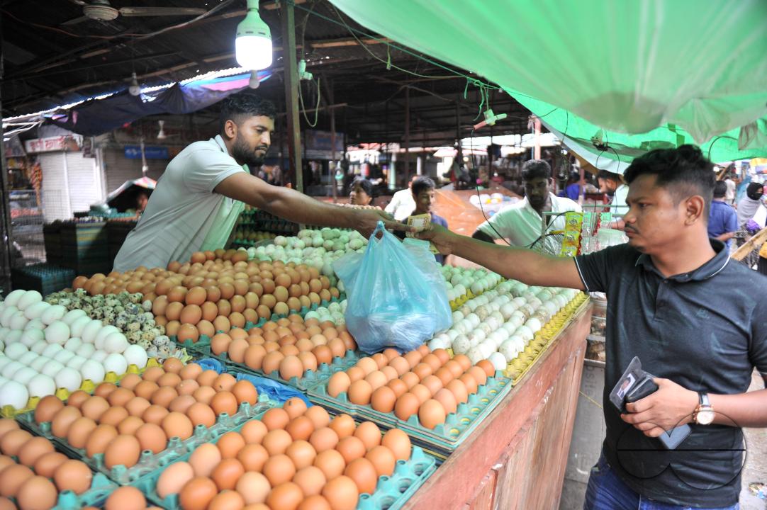 People buying Eggs in 160 Tk per dozen at the Modina market in Sylhet