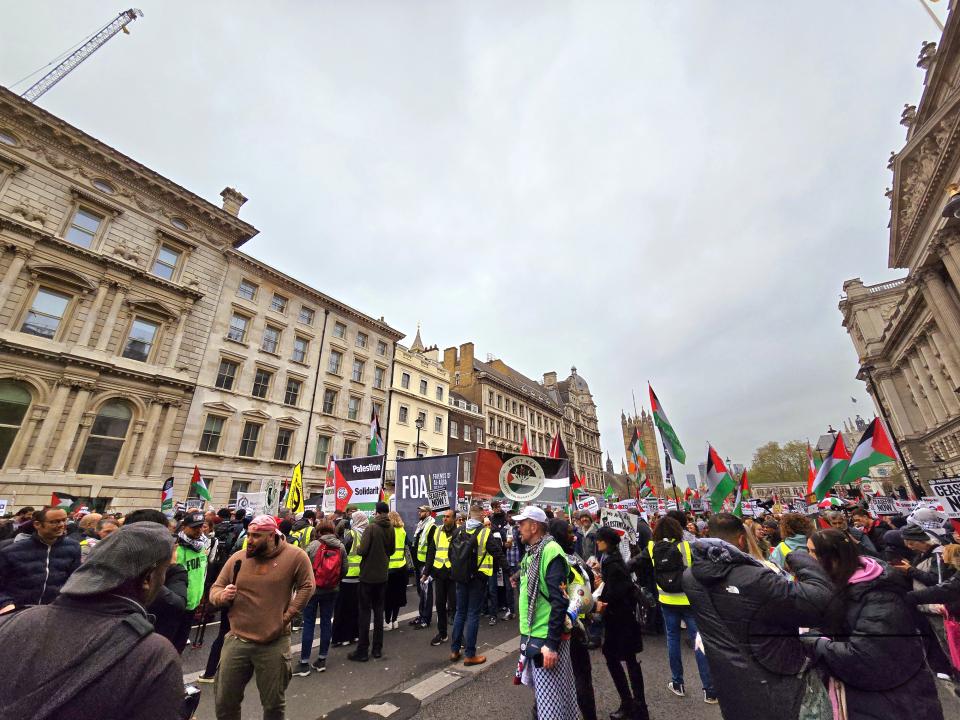Thousands of Pro-Palestinians gathered for the Palestine Solidarity Campaign (PSC) demonstration in the capital to call for an immediate ceasefire in Gaza