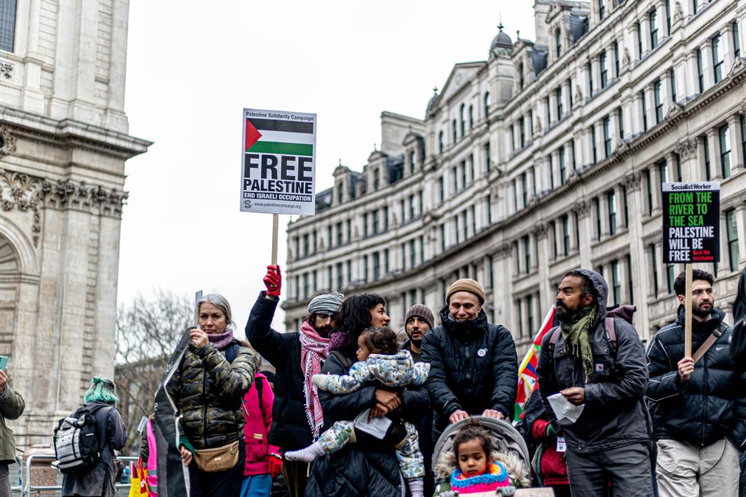 A global day of protests drew thousands of people including Children, who made their way through central London for a pro-Palestinian march, part of a global day of action against the longest and deadliest war between Israel and Palestinians in 75 years