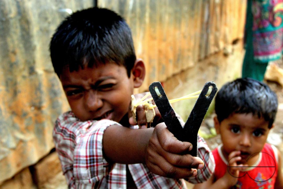 Portrait of a boy in the slums of Rayer bazar