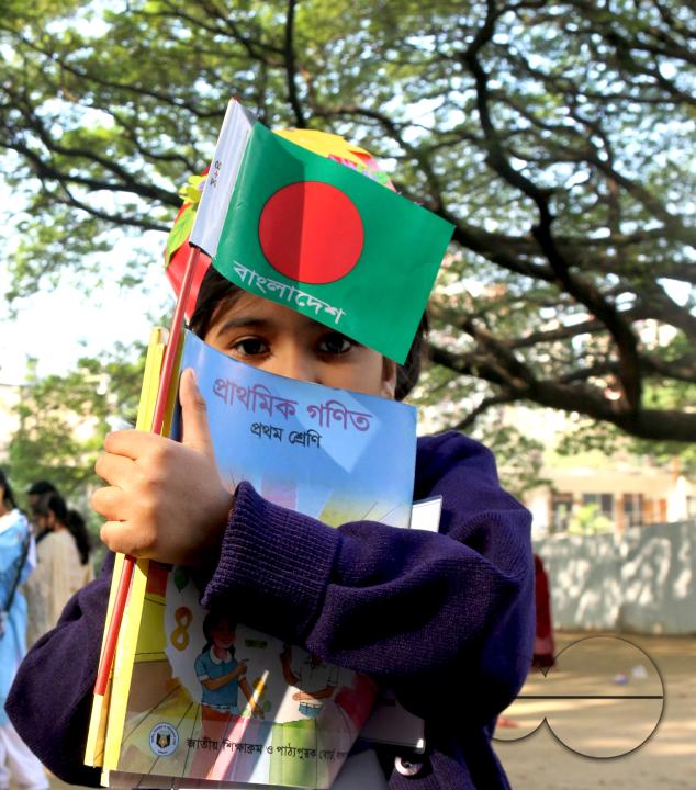 A Bangladeshi child starting her education