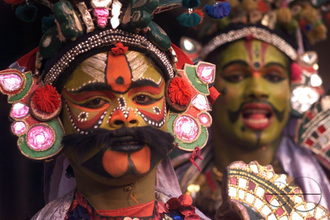 South Indian dancers perform dance during a stage show at a dance festival in Kolkata, India