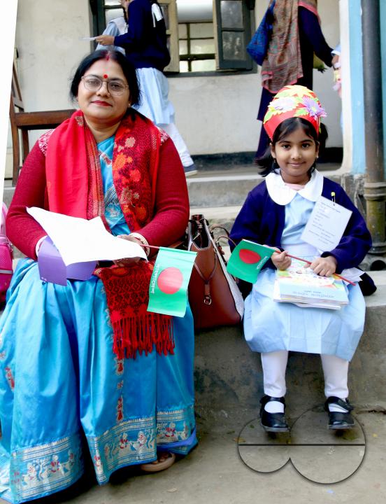 A Bangladeshi child starting her education