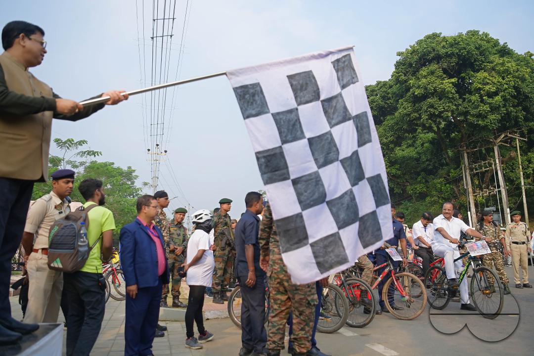 The Sports Minister of Tripura flagged off a cycle parade, while the Governor of Tripura, N
