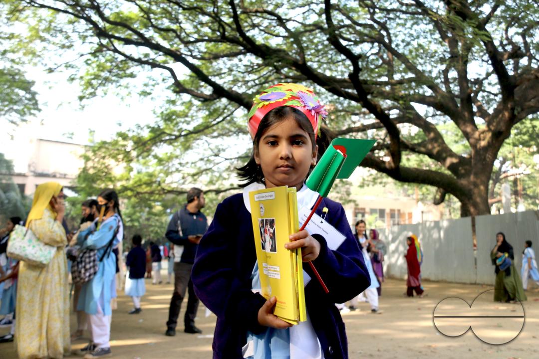 A Bangladeshi child starting her education