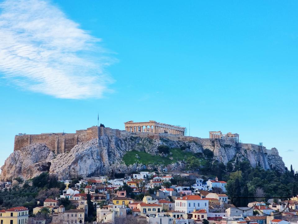 A view of the Parthenon from the center of Athens