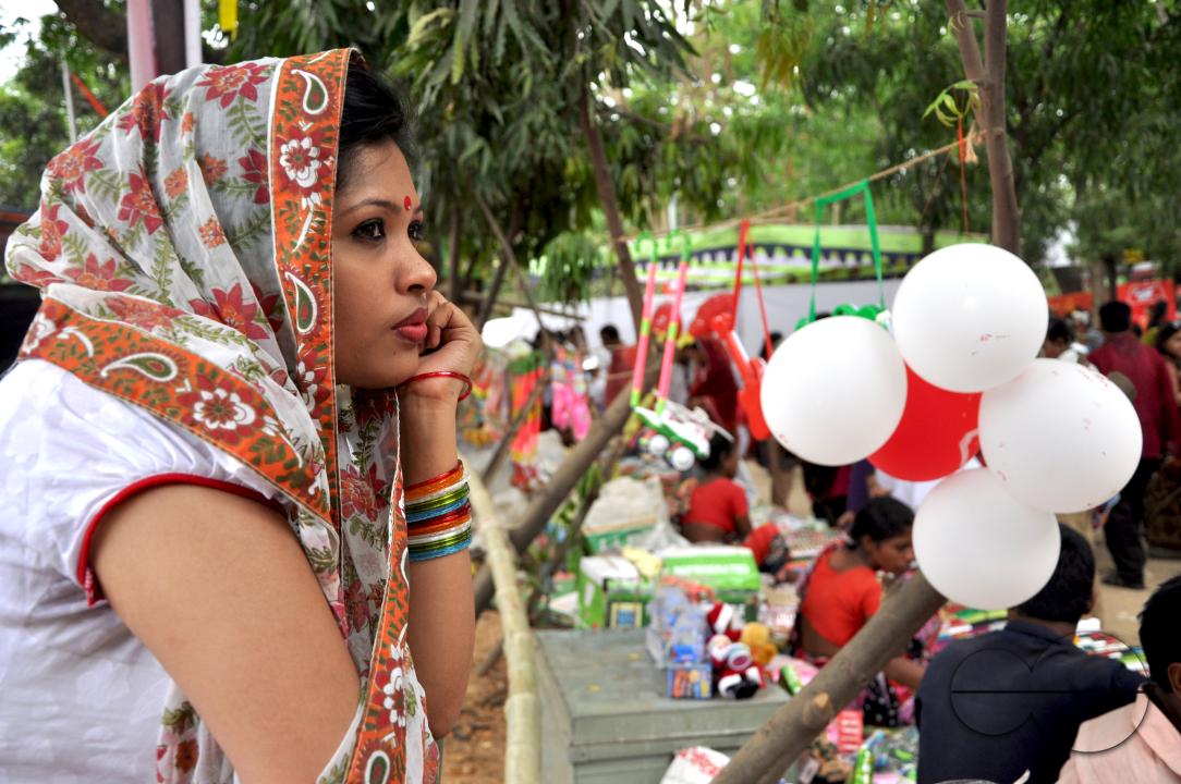 Portrait of a girl during the New year celebrations