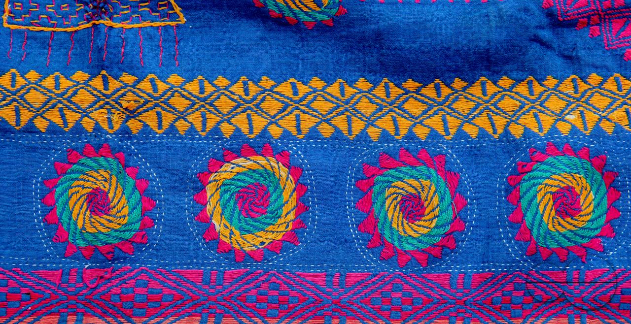 Nakshi kantha, a type of embroidered quilt, is a centuries-old Bengali art tradition of the Bengal region, notable in Bangladesh and Indian states of West Bengal, Tripura and part of Assam