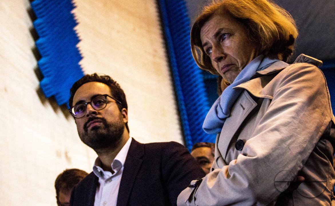 Florence Parly - Minister of Armed Forces, and Mounir Mahjoubi - Secretary of State for Digital, at the Directorate General of Armaments - Information Management (DGA - MI), the French Government Defense procurement and technology agency responsible for