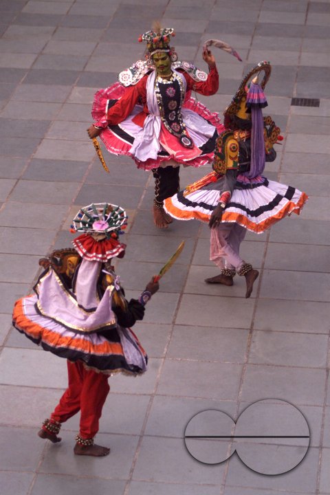 South Indian dancers perform dance during a stage show at a dance festival in Kolkata, India