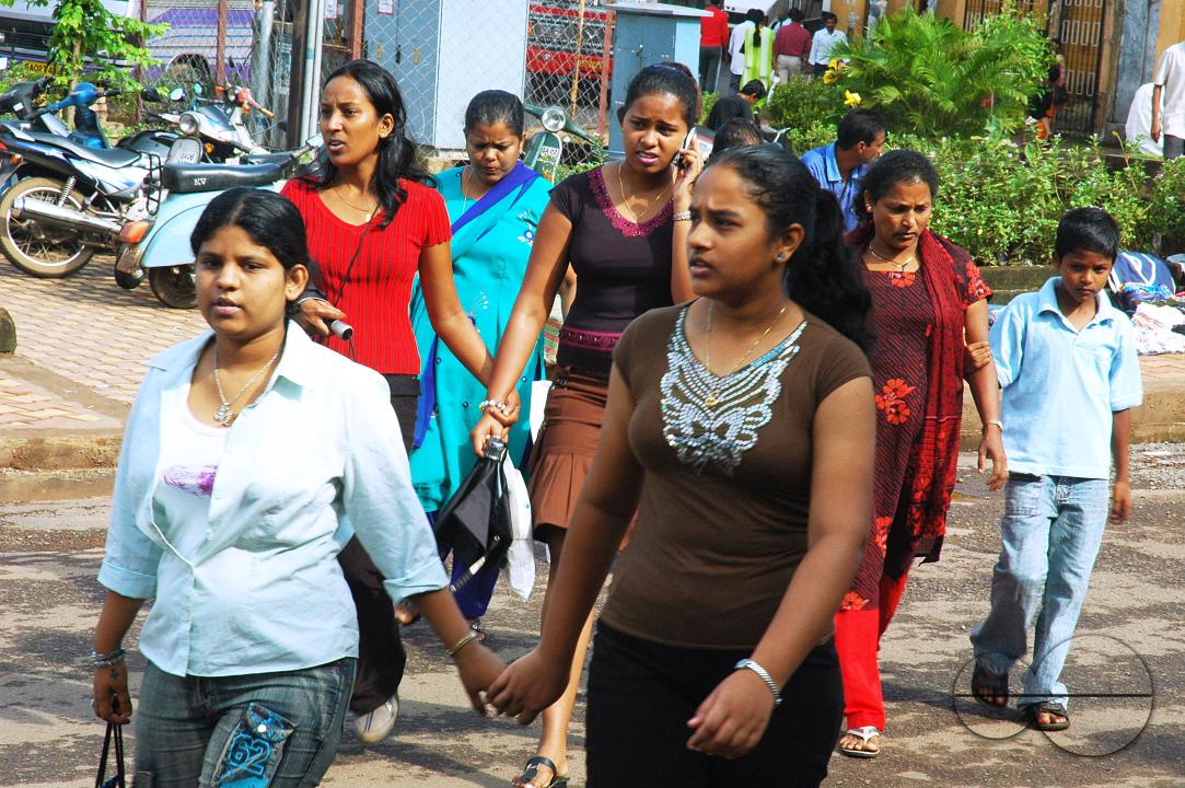 People crossing the road