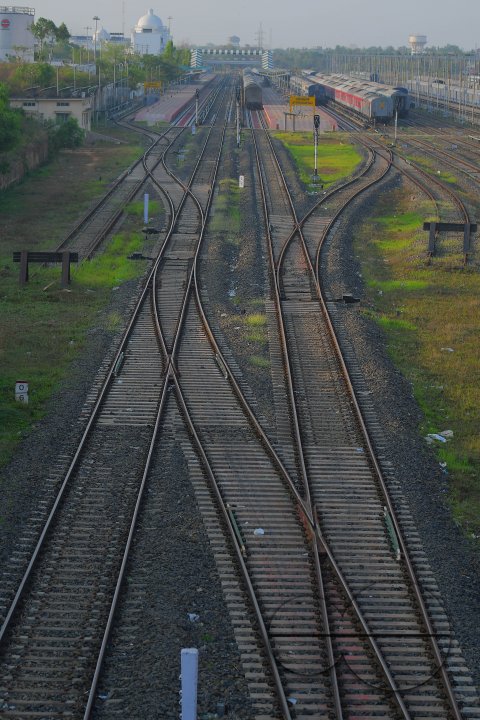 Deserted view of the railway station during lockdown