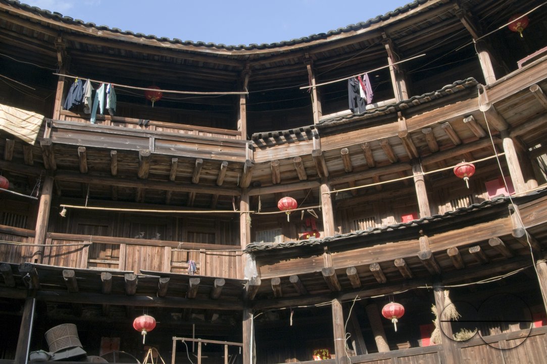 CHINA Traditional Hakka house in a village  in Fujian province.
