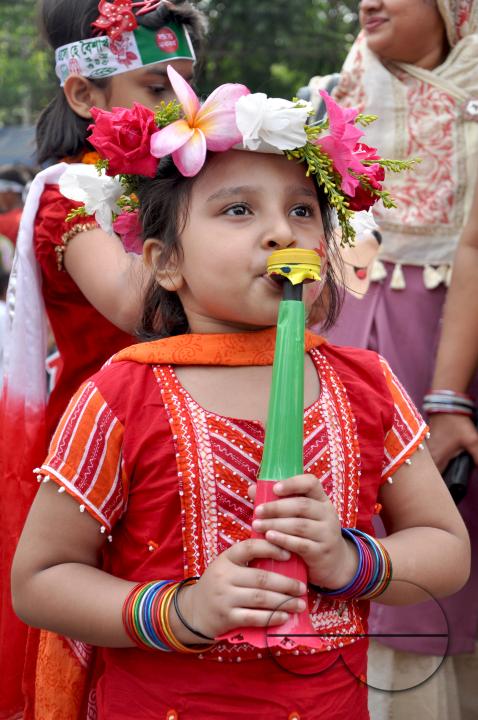 Portrait of a little girl during the New year celebrations