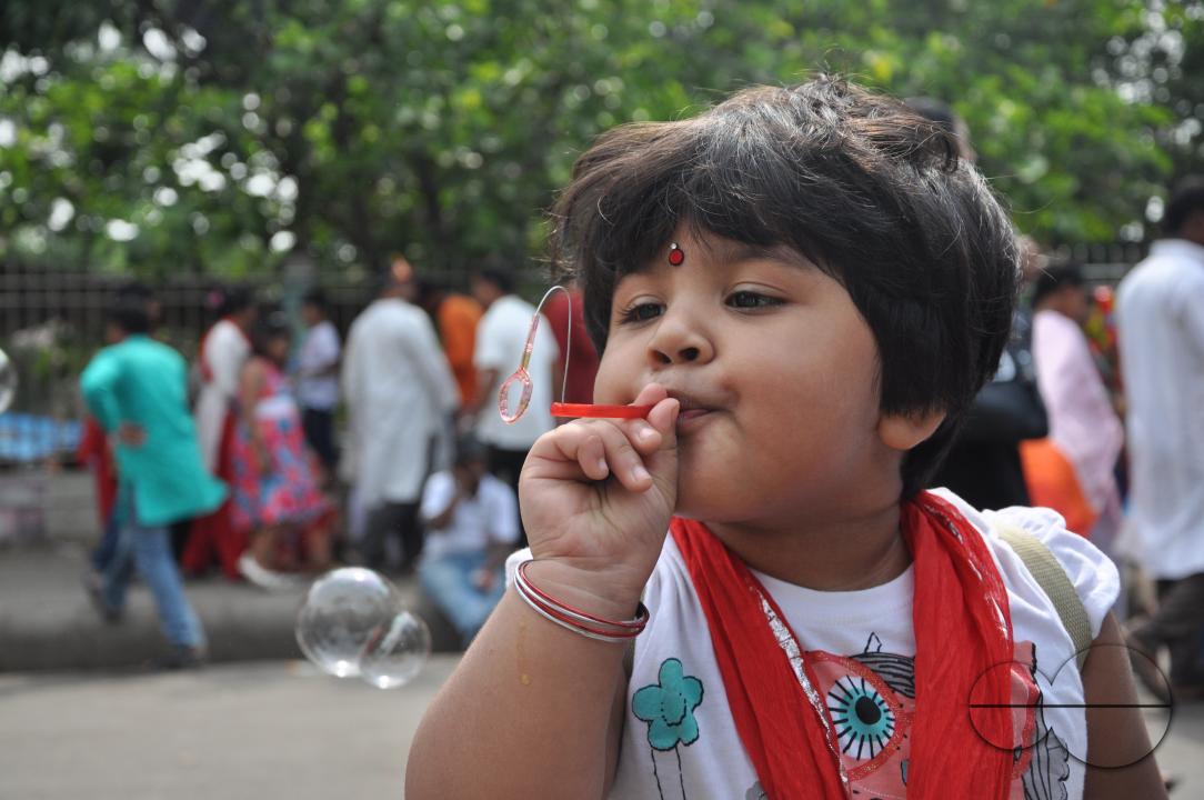 Portrait of a little girl during the New year celebrations