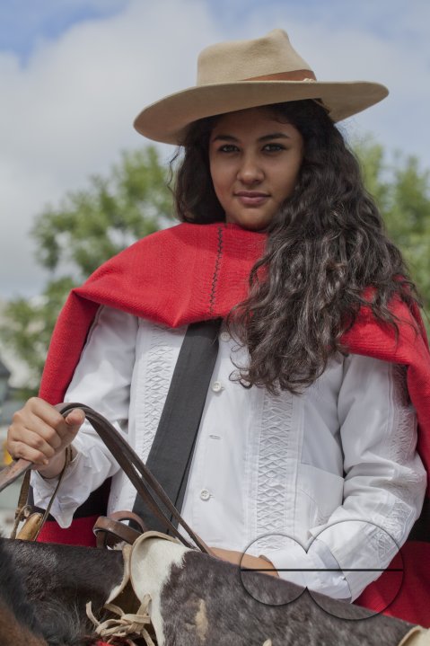 Parade of gauchos in traditional costumes in Salta, Argentina