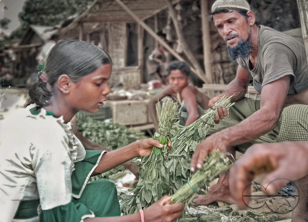 A vegetable stall outside the Balukhali refugee camp