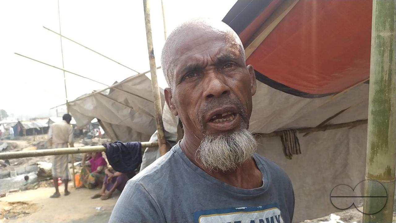 Portrait of a man at the Balukhali refugee camp
